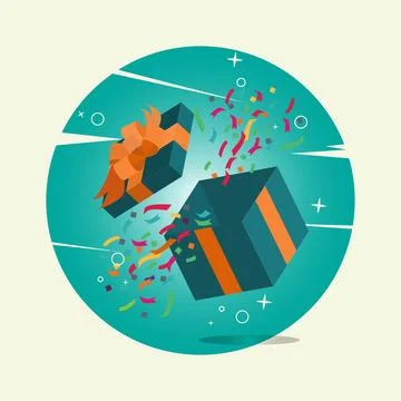 Open gift box vector illustration Stock Illustration