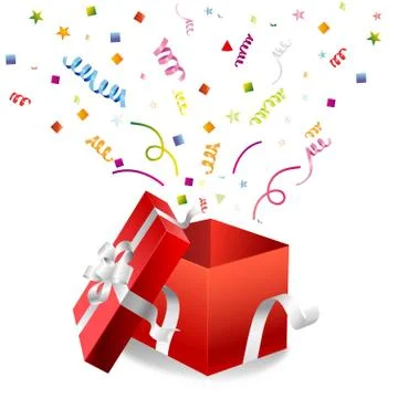 Open Gift Box on White Background Stock Illustration