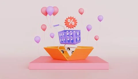 Open gift boxes with shopping bag concept Stock Illustration