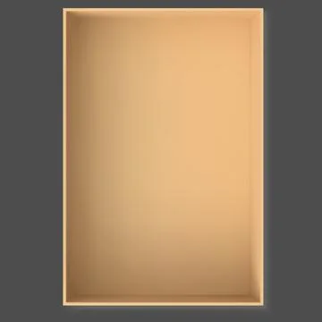 Open gift cardboard box view from above, vector 3D realistic empty craft brown Stock Illustration