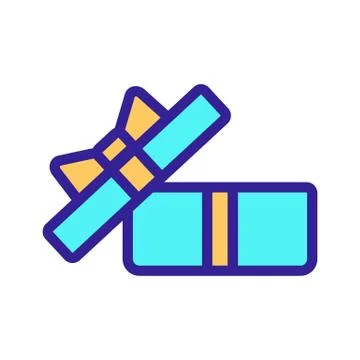 Open gift icon vector. Isolated contour symbol illustration Illustrazione stock
