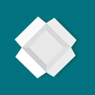 Open Gift white box. An open empty box. Bright Gift Packaging. Vector illustr Illustrazione stock