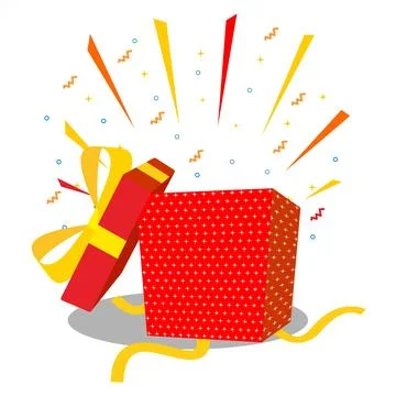 Open give box vector illustration good for birthday party, and another event Stock Illustration