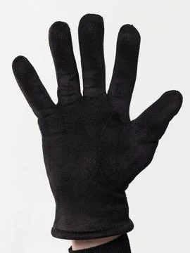 Open gloved hand fingers spread Stock Photos