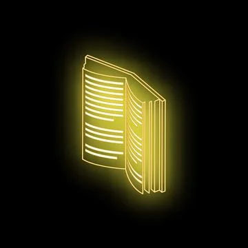 Open glowing book spreading knowledge and wisdom on black background Stock Illustration