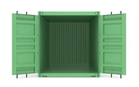 Open Green Container. Part of Warehouse and Logistics Series Stock Illustration