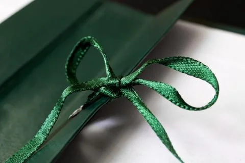 Open green folder for documents close up 스톡 사진