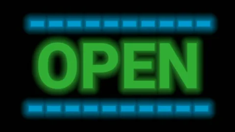 Open green neon animation Stock Footage 229776996