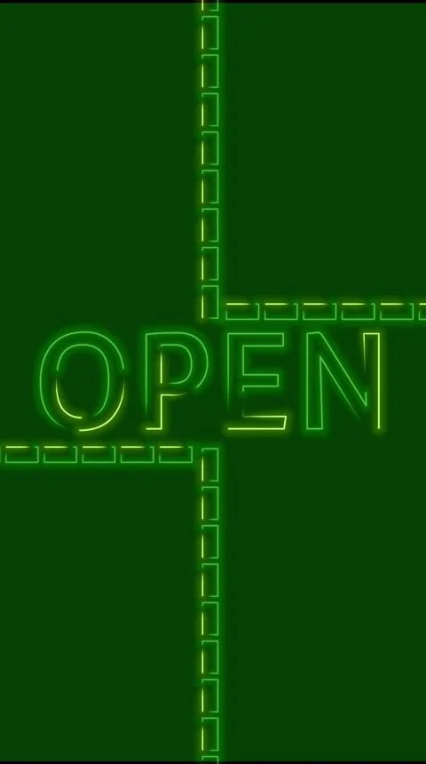 Open green neon vertical Stock Footage 306946280