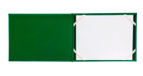 Open green notebook isolated Stock Photos