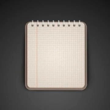 Open grid brown notebook Stock Illustration