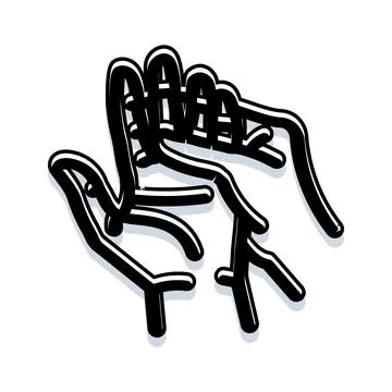 Open hand with abstract line art gesture Stock Illustration