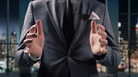 Open Hand Between Empty Symbol Concept, Holding Idea Businessman Sign Hands Stock Footage 125442462