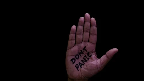 Open Hand Dont Panic Stock-Footage 128834886