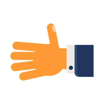 Open hand flat illustration representing assistance support Illustrazione stock