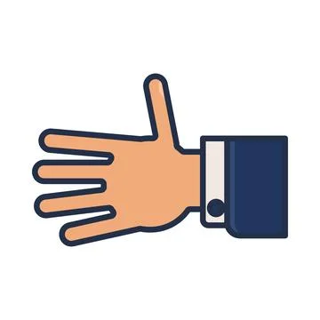 Open hand flat illustration representing assistance support 스톡 일러스트