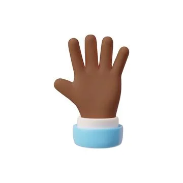 Open hand gesture 3D vector icon illustration Stock Illustration