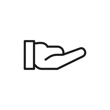 Open Hand Gesture Line Icon in Outline Style Vector Illustration Illustrazione stock