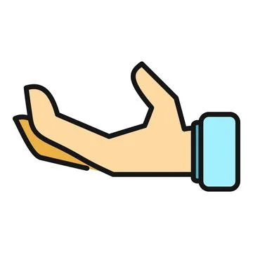 Open hand gesture offering giving receiving help Stock Illustration