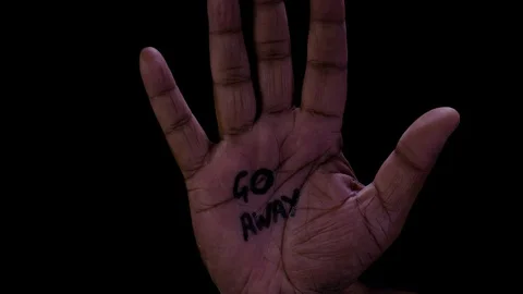 Open Hand Go Away 2 Video stock 128832928
