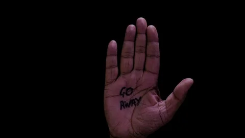 Open Hand Go Away Video stock 128849824