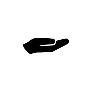 Open Hand, Handout, Gesture Arm Solid Flat Vector Icon Isolated on White Back 스톡 일러스트