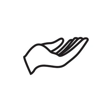 Open hand icon design logo template isolated illustration Stock Illustration
