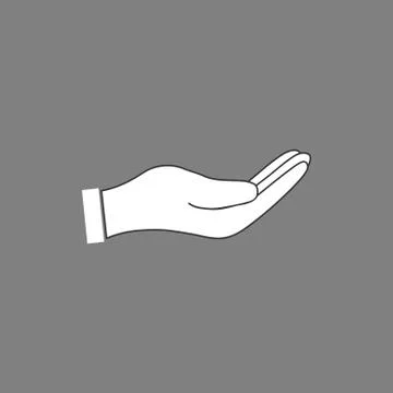 Open hand icon. Vector illustration. Flat design. Stock Illustration