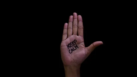 Open Hand Keep Calm Stock Footage 128835166