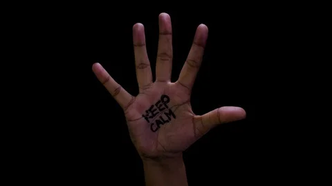 Open Hand Keep Calm Stock-Footage 128835478