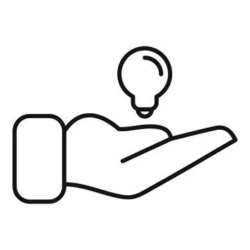 Open hand with light bulb icon Stock Illustration