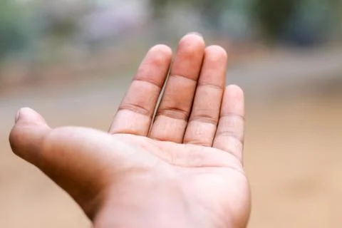 Open hand of man Stock Photos