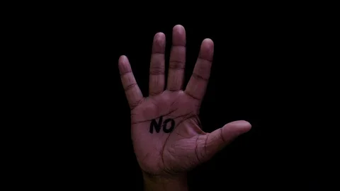 Open Hand No Video stock 128833473