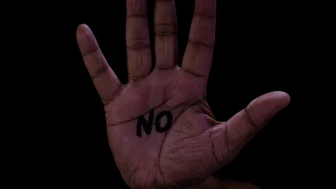 Open Hand No Video stock 128834478