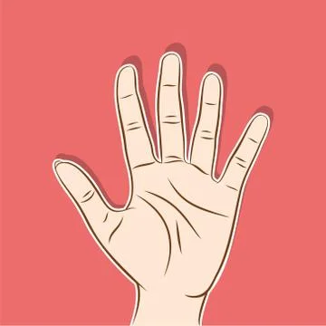 Open hand or five finger count design Stock Illustration