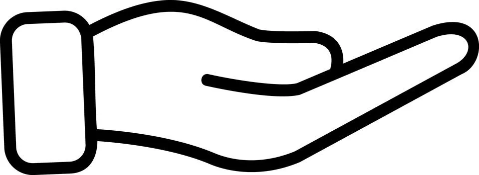 Open hand palm facing side icon Stock Illustration