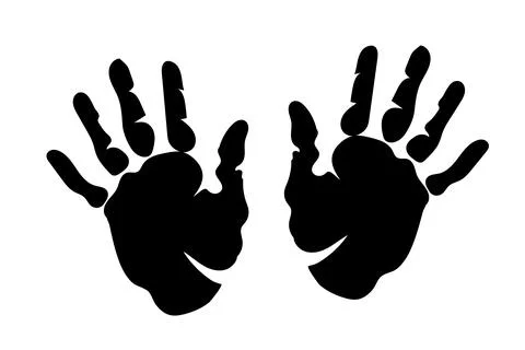 Open hand print silhouette vector illustrator Illustrazione stock