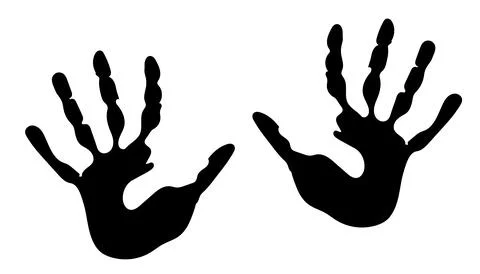 Open hand print silhouette vector illustrator Stock Illustration