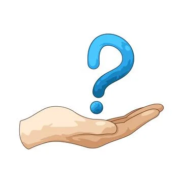 Open hand with question mark illustration Stock Illustration