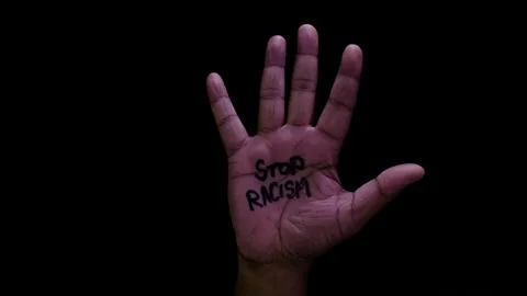 Open Hand saying Stop Racism Stock Footage 248781471