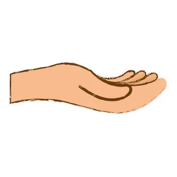 Open hand sideview icon image Stock Illustration