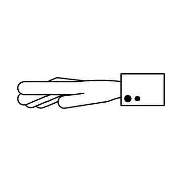Open hand sideview icon image Illustrazione stock
