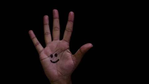 Open Hand Smiley 스톡 동영상 128836500