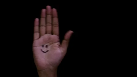 Open Hand Smiley Wave Video stock 128835504