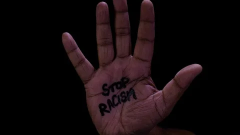 Open Hand Stop Racism Stock-Footage 128831686