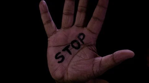Open Hand Stop2 스톡 동영상 128834259