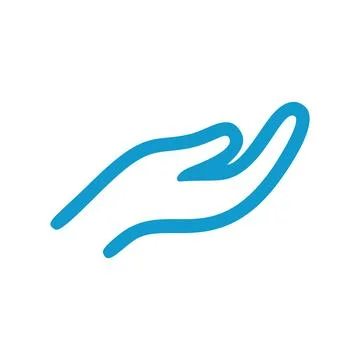 Open Hand Vector Line Icon Stock Illustration