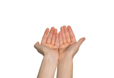 Open hands gesture isolated on white background Stock Photos