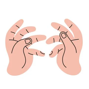 Open hands positioned to hold or support object. Trendy modern vector illus.. Stock Illustration