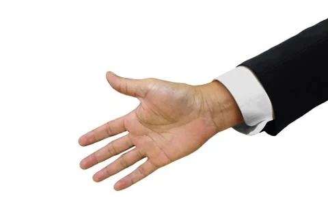 Open handshake isolated on white background Stock Photos